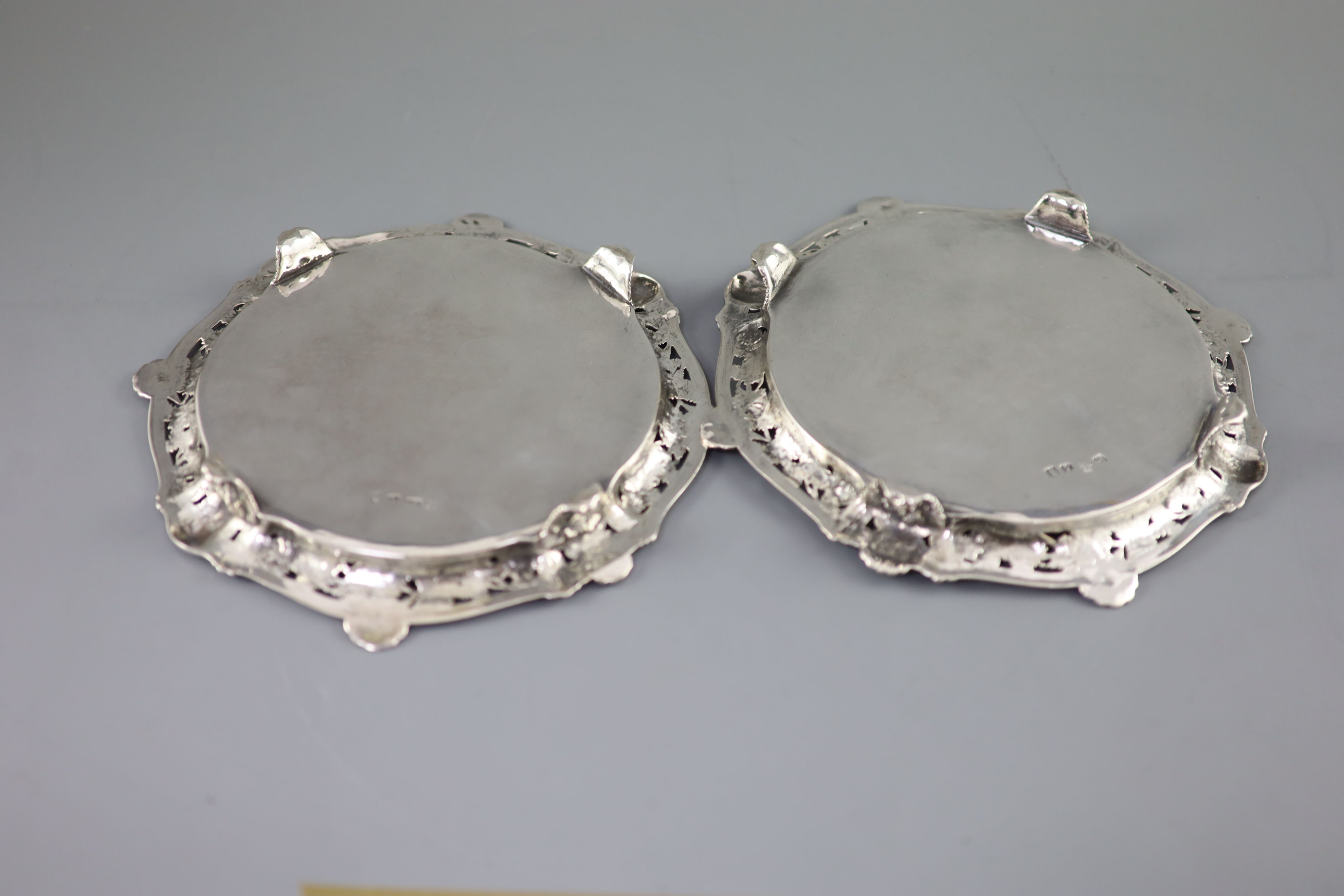 A good pair of George II silver card trays by George Wickes,